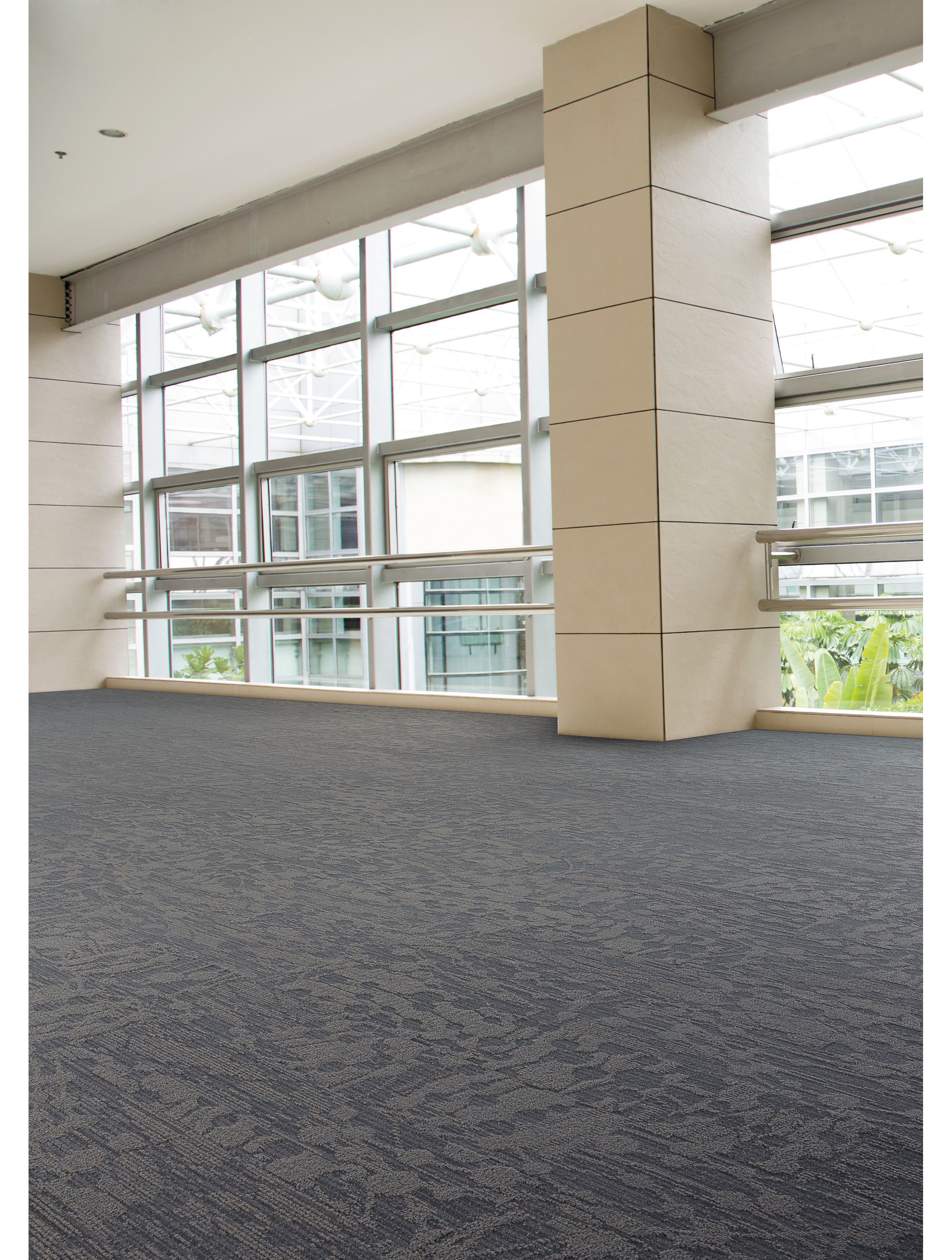 Interface WE154 plank carpet tile in corridor with glass walls image number 3